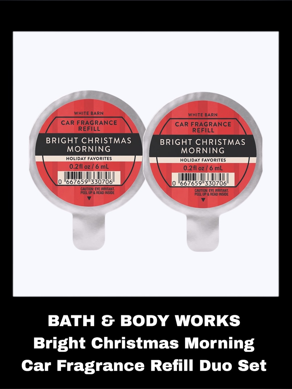 BATH & BODY WORKS Bright Christmas Morning Car Fragrance Refill Duo Set
